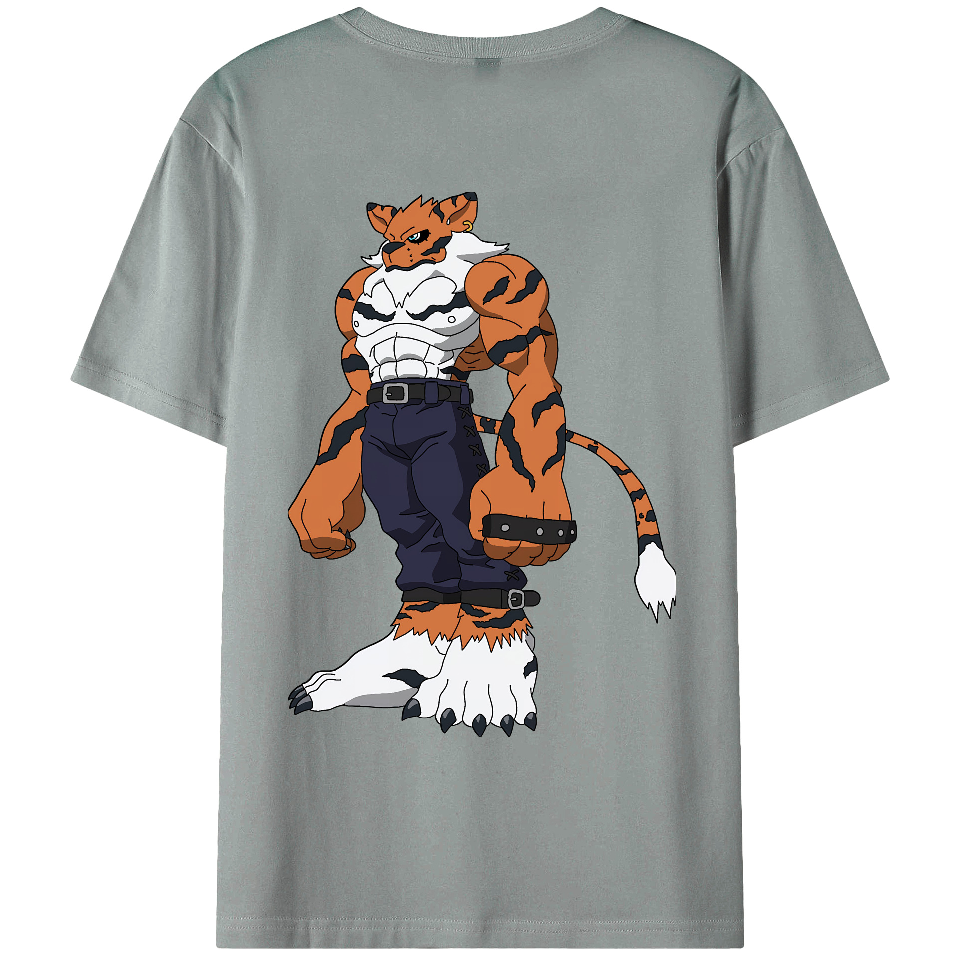 （画像用） Digimon デジタルモンスター/デジモン 綿100％ メンズ半袖Tシャツ（バックプリント） 通気性